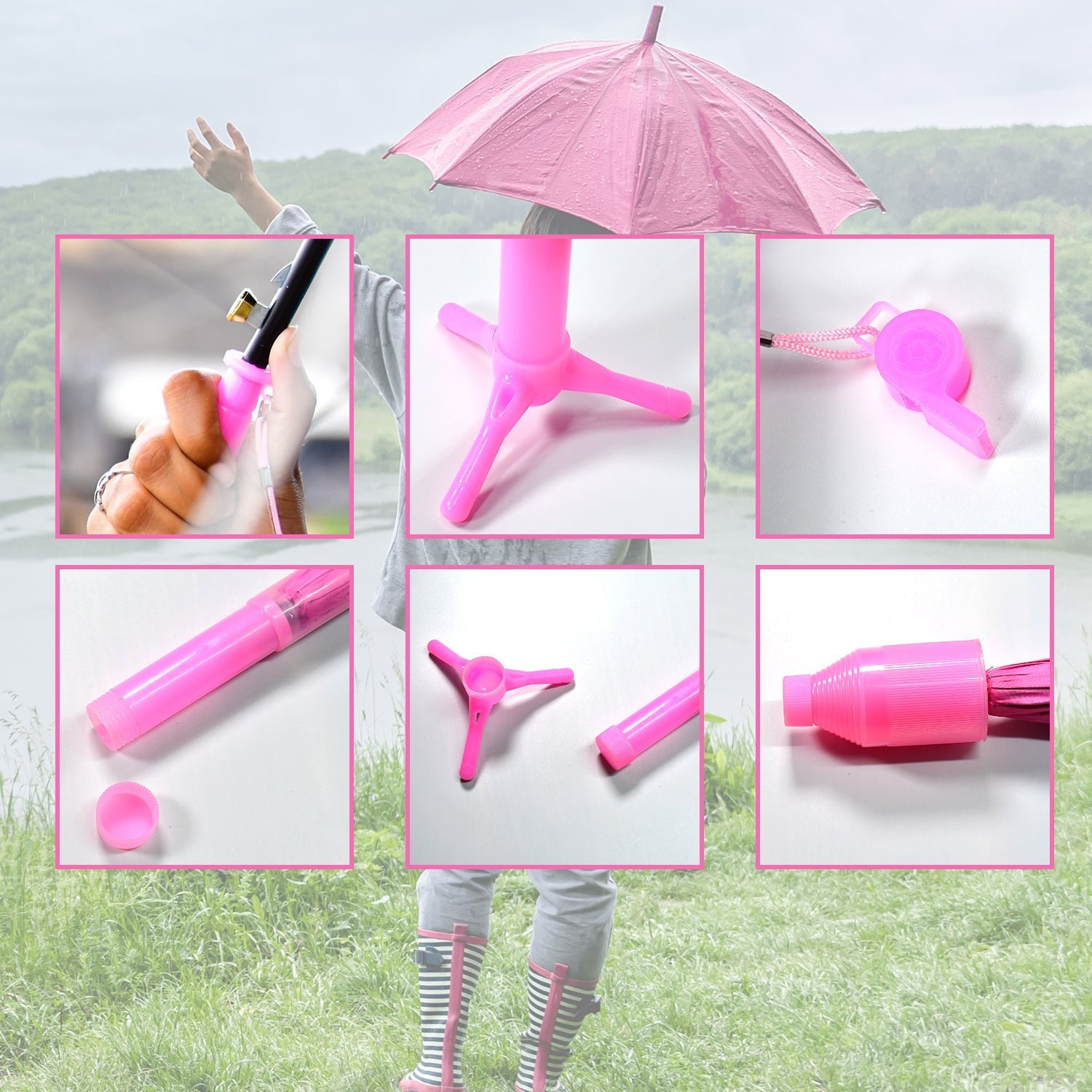 Safety umbrella with round cap Safety umbrella with round cap